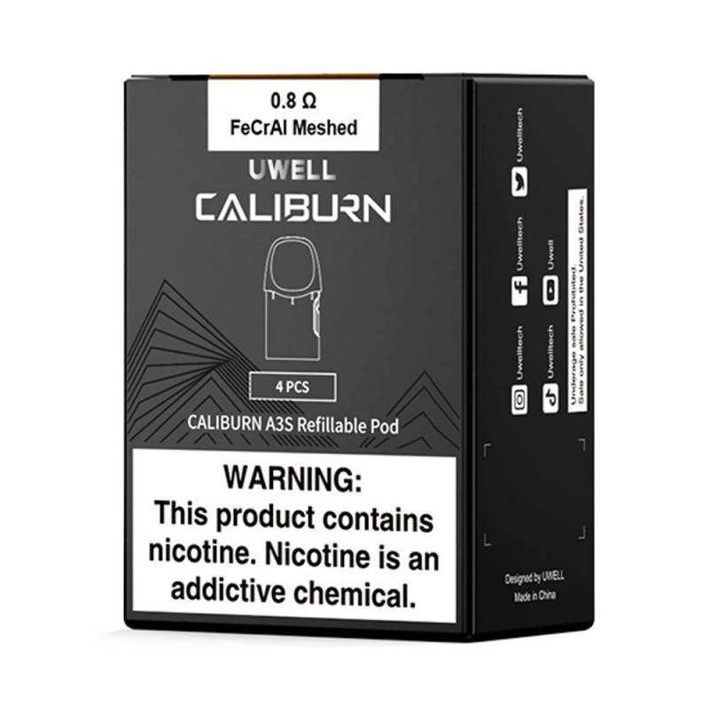 Uwell Caliburn A3S Kartuş 0.8Ω FeCrAl, 4 Adet Caliburn Pod