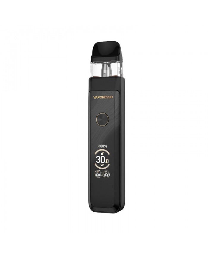 Vaporesso Xros Pro Pod 30W siyah elektronik sigara, dijital ekranlı.